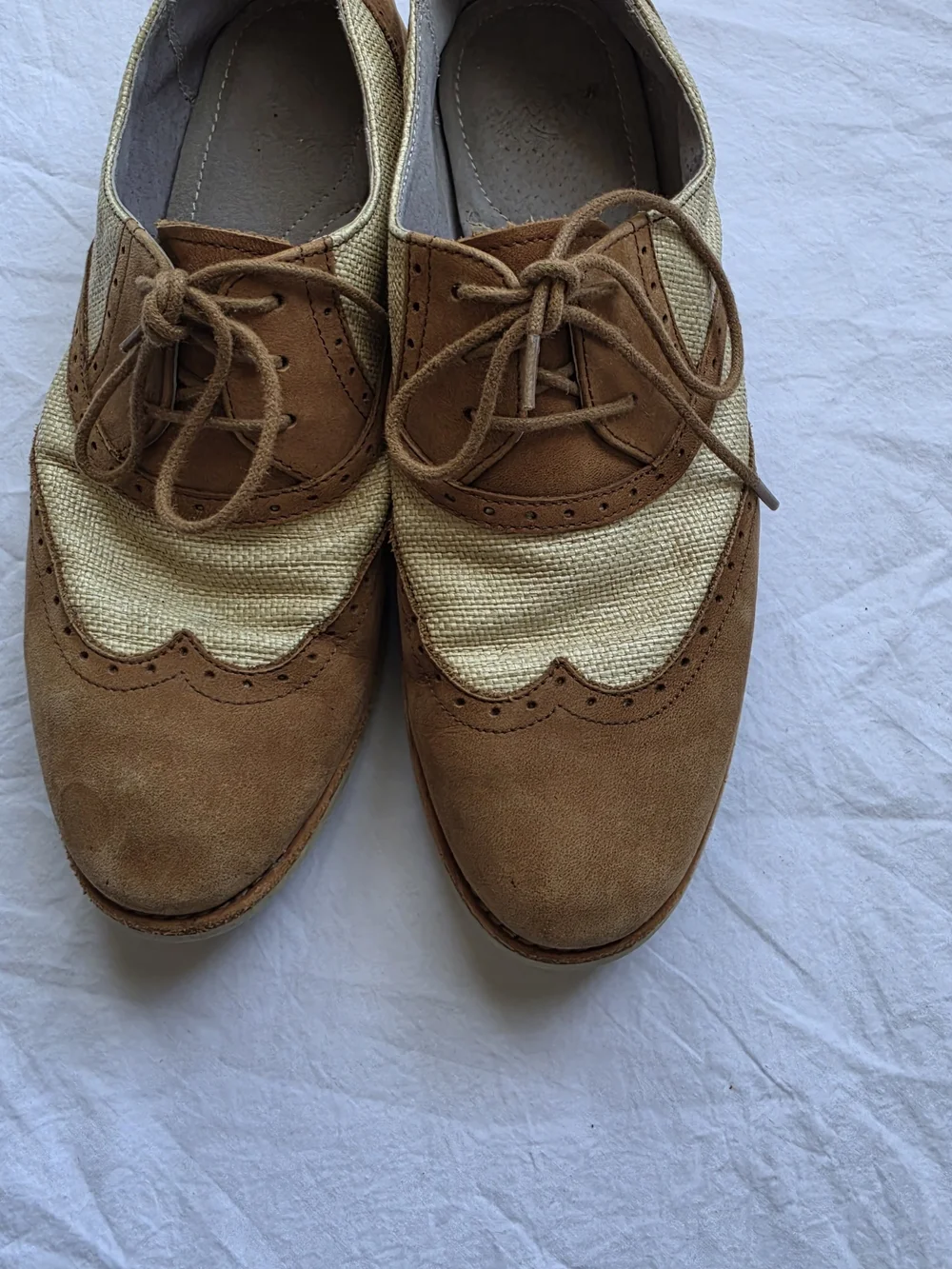 Johnston & Murphy Brown and Cream Wingtip Derby Oxfords